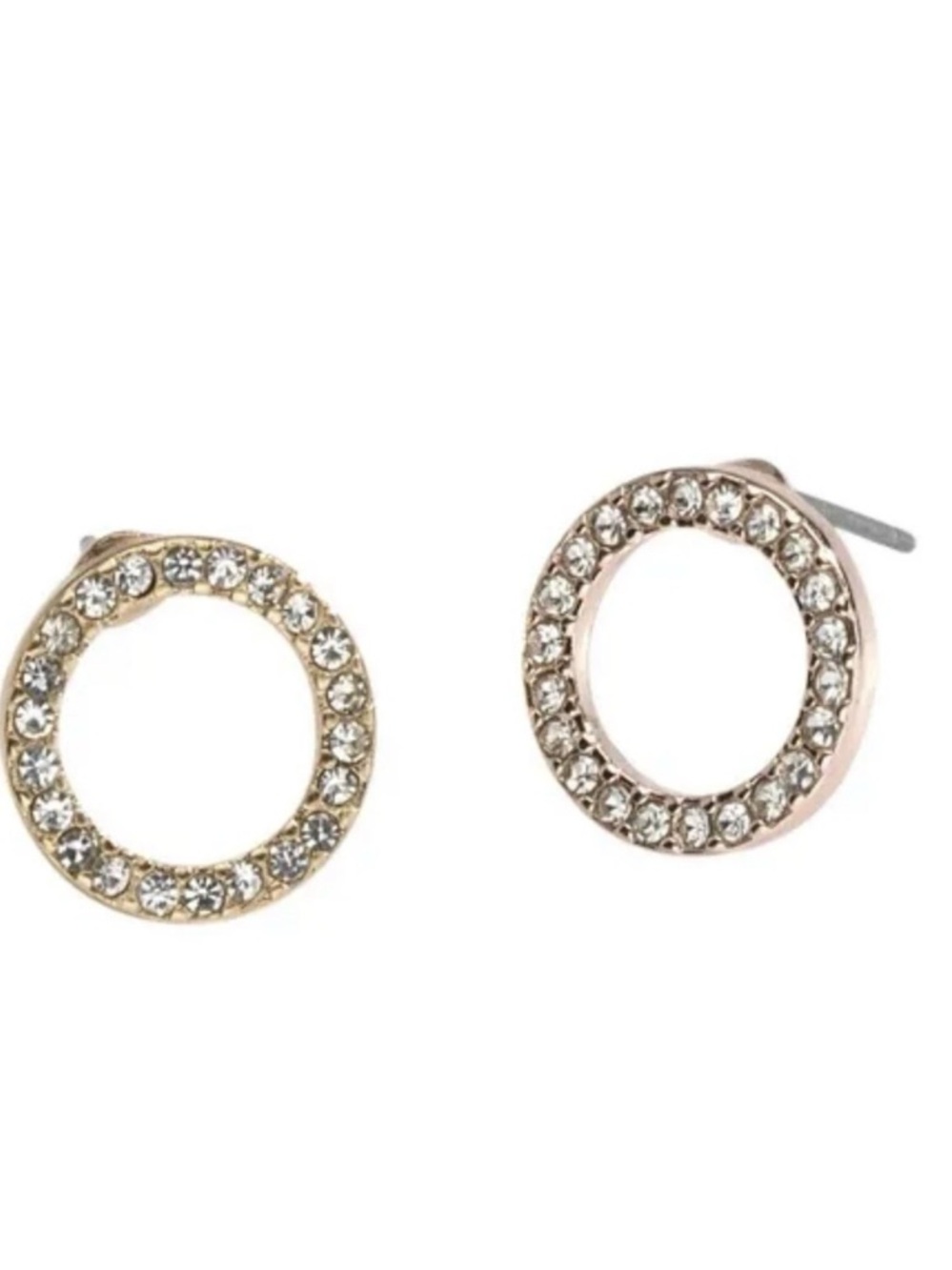 Park Lane Gold Circle Crystal Stud Earrings